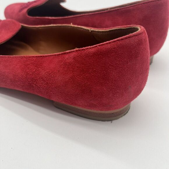 Red Suede Flats with Lip Embroidery‎ from & Other Stories Women's Size 40 - Picture 7 of 16